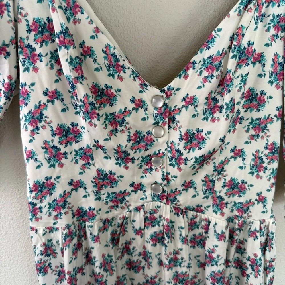 New For Love & Lemons Taggart Floral Print Mini Dress White NWT - Picture 5 of 16